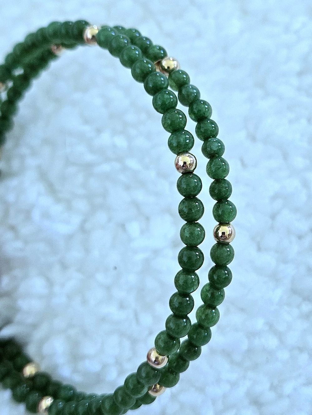 Green๐โJade and 14K Gold๐ Beads Wrap Bracelet - NWT - Picture 11 of 16